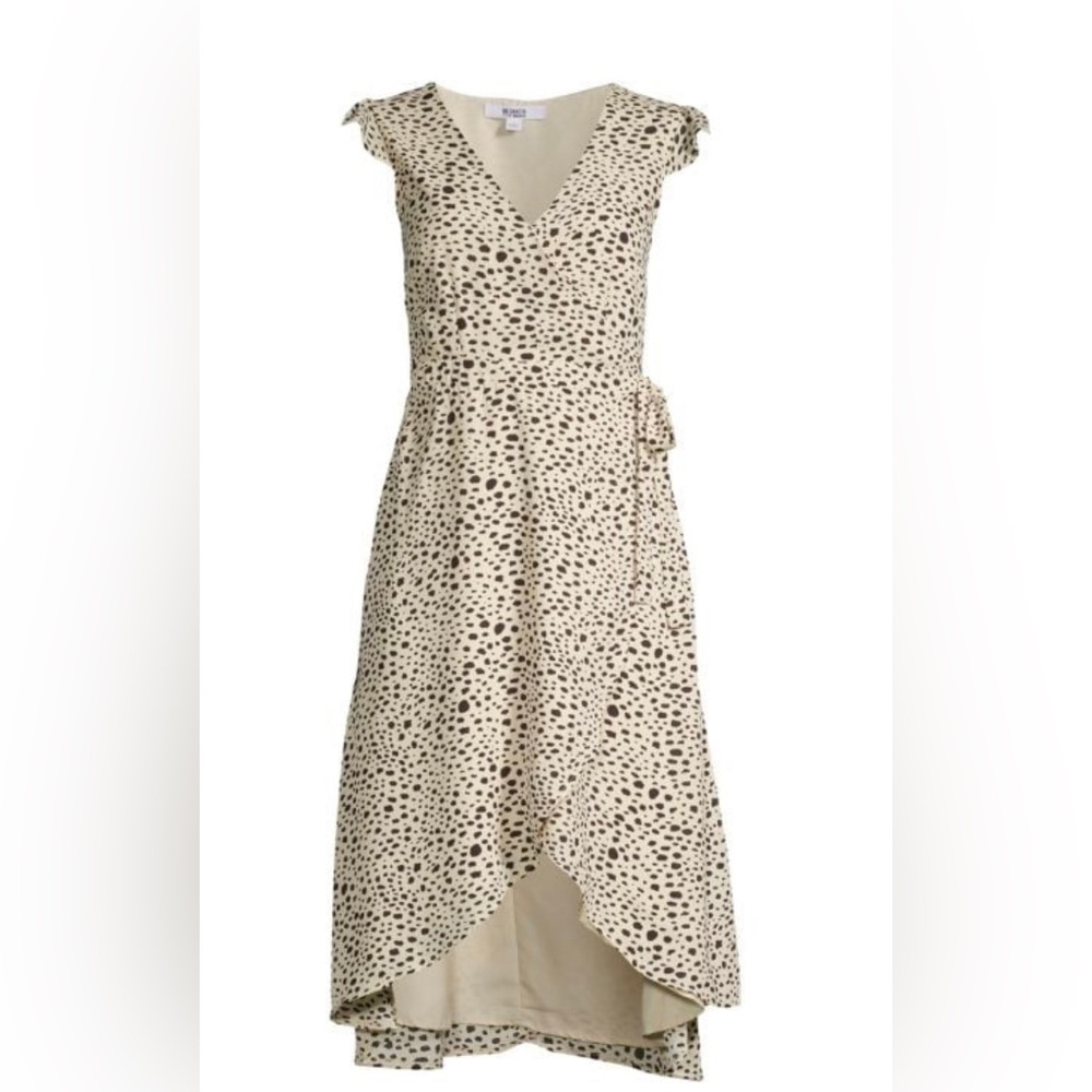 BB DAKOTA Steve Madden Abstract-Print Wrap Dress size L